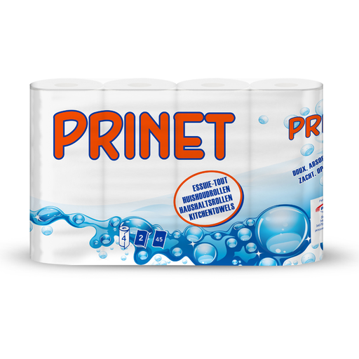 Prinet Essuie-Tout 2 Plis 4 Rouleaux