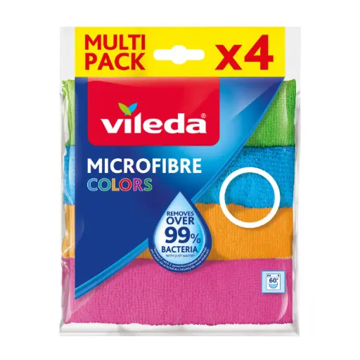 Vileda Lavettes Microfibre Colors 4 Pièces