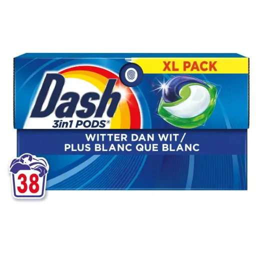 Dash 3en1 Plus Blanc Que Blanc Lessive Pods 38 Pièces